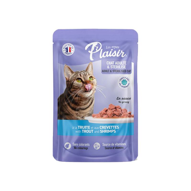Plaisir  sos za mačke pastrmka škampi 100g