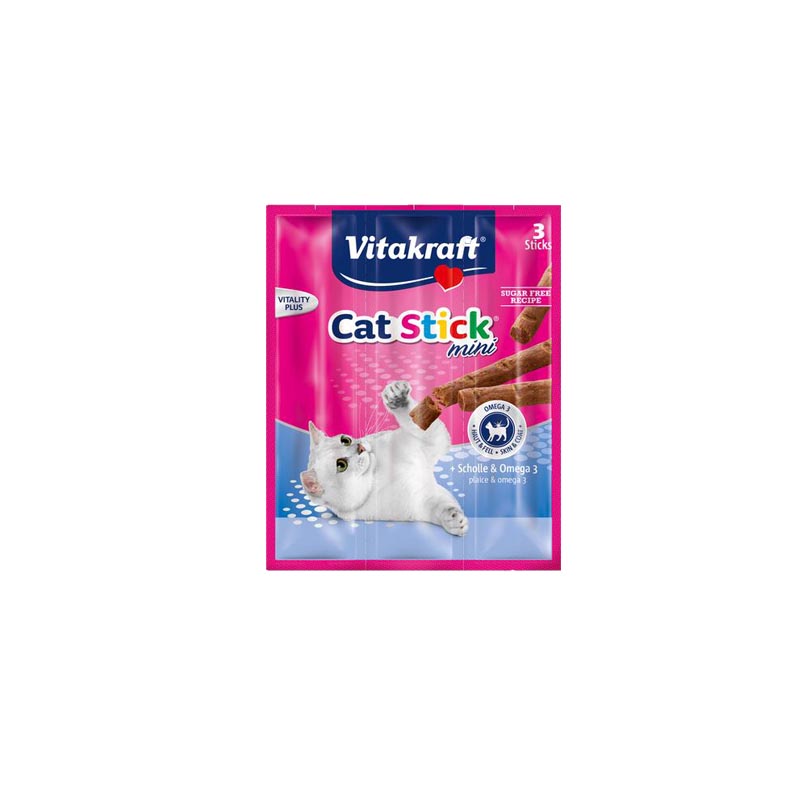 VITAKRAFT poslastica za mačke stick mini sa ribom list/omega3  18g