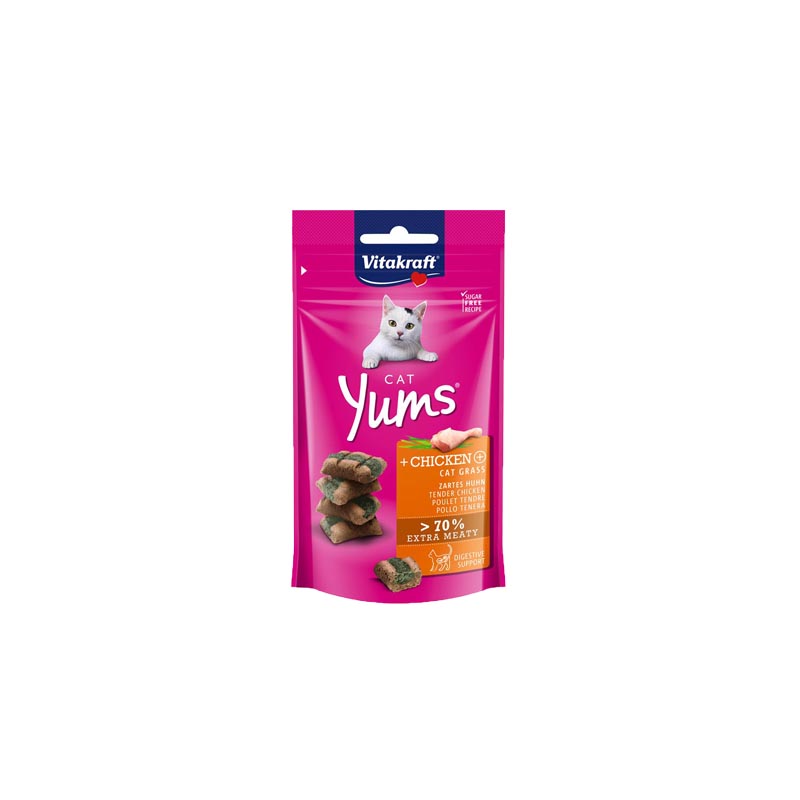 VITAKRAFT poslastica za mačke Yums sa piletinom i mačijom travom 40g